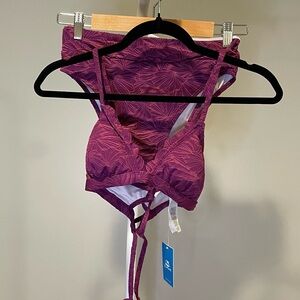 Cupshe Purple Floral High-Waisted Bikini Size Small NWT